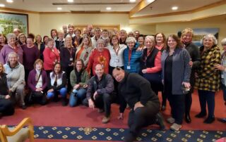 Redstone family and team members gathered at the Von Trapp Family Lodge in Vermont