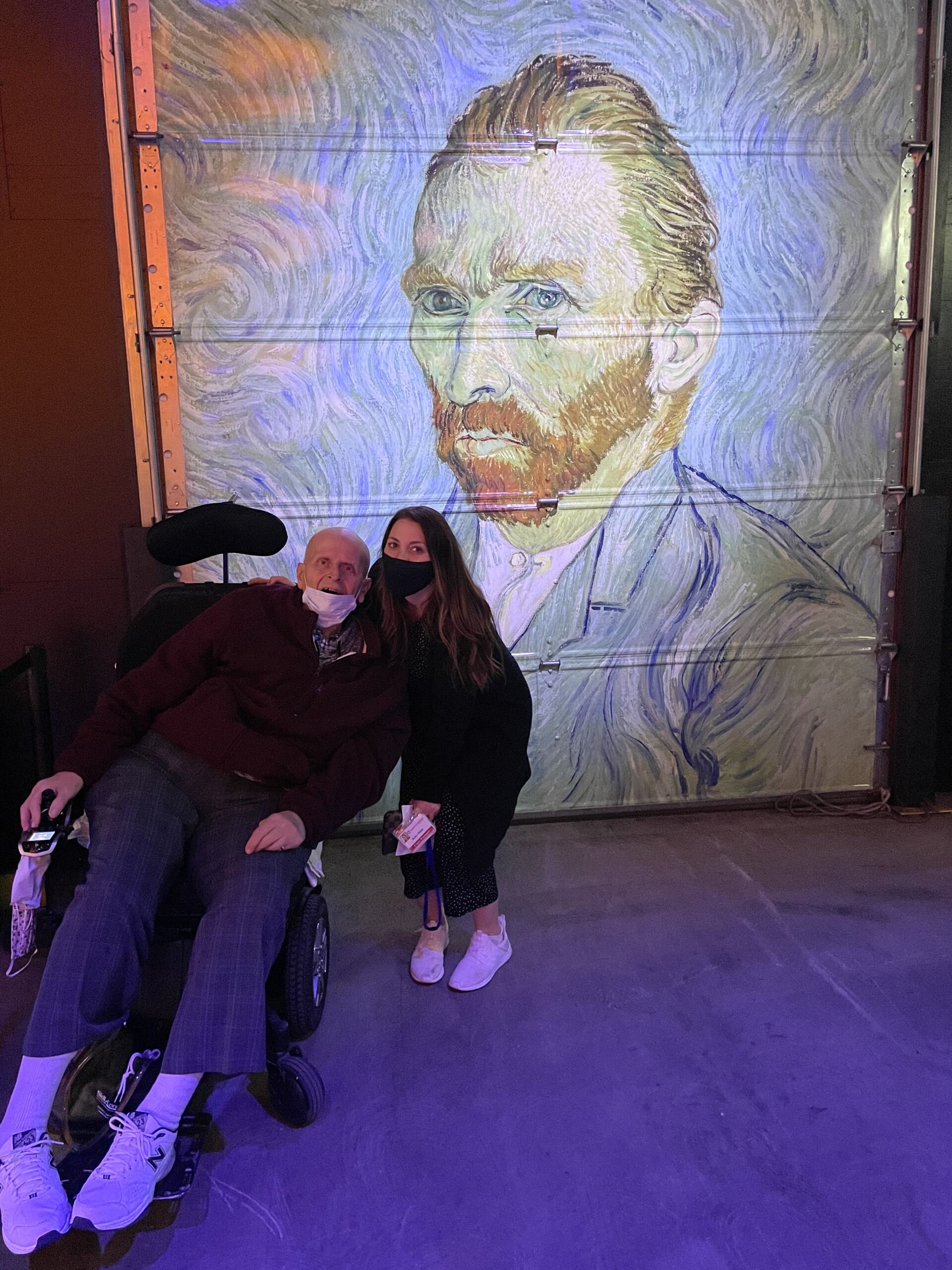 Joe Rusinko attends The Original Immersive Van Gogh Exhibit Pittsburgh with Care Partner, Kate Oden