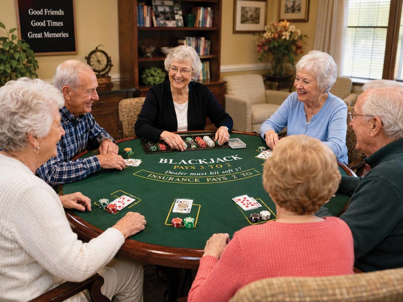 Senior residents blackjack event