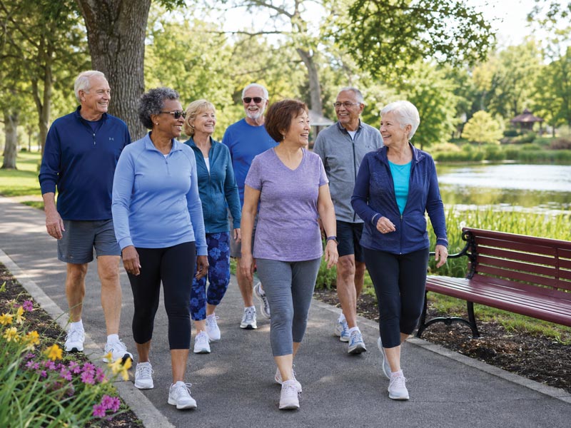 senior residents walking club